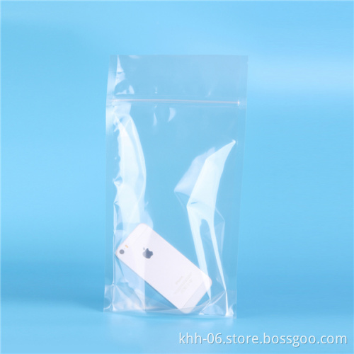 Plastic garment ziplock stand up bag with open window
